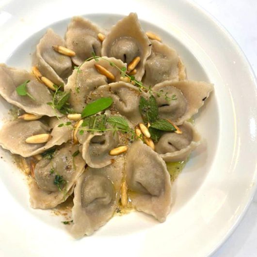 Homemade Cappellacci with Mushroom Pâté